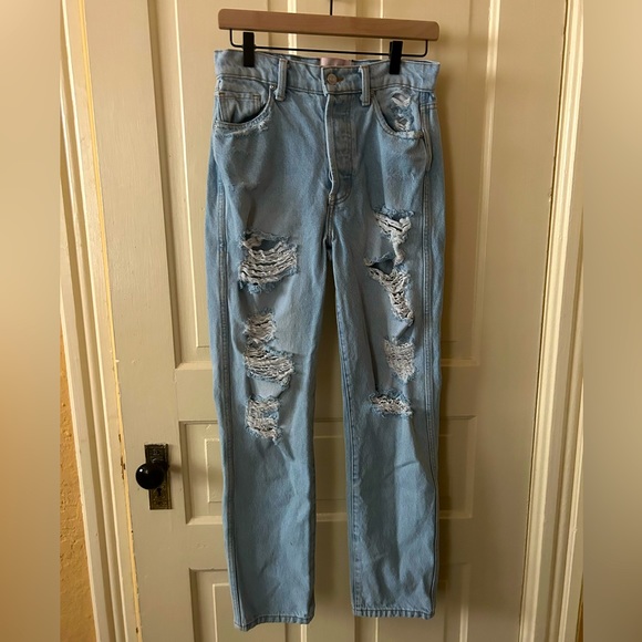 REVICE ex-boyfriend distressed light wash jeans 28 - Picture 2 of 7